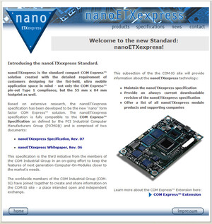 nanoETXexpress.com: Website dedicated to the new small form factor (SFF) module goes live