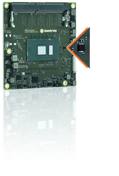The COMe-bSL6 is provisioned with a security chip to enable the support of Kontron’s Embedded Security Solution.