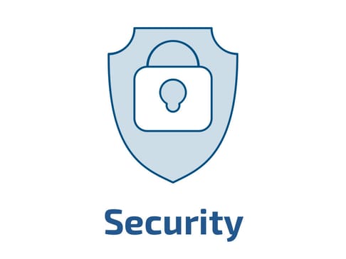 A shield logo with a padlock symbol inside it, accompanied by the word "Security" in bold letters beneath.