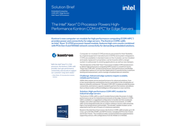 Intel Solution Brief - The Intel® Xeon® D Processor powers High-Performance Kontron COM-HPC ® for Edge Servers