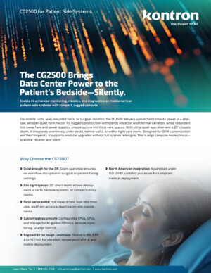 The CG2500 Brings Data Center Power to the Patient’s Bedside—Silently
