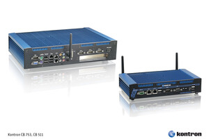 Embedded Box-PCs Kontron CB 511 und CB 753: Robuste und lüfterlose Mehrzweck-Box-PCs mit industriegerechtem und konfigurierbarem Schnittstellenangebot