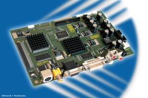 CRTtoLCD-7: Kontron's flat panel-controller now with
screen saver function and ready for an optional TV tuner module